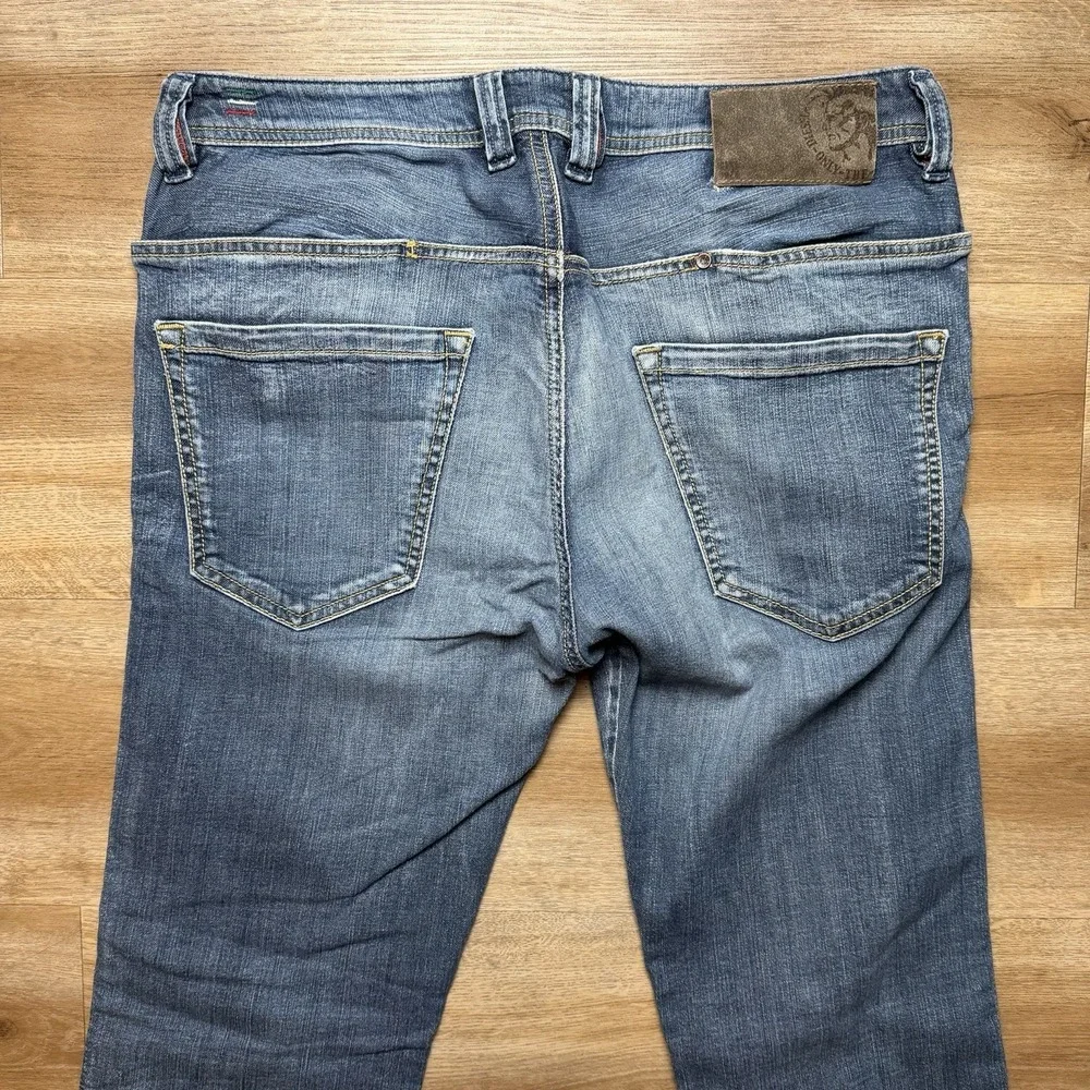 Diesel Paddom Jeans Men 33x32 Blue Straight Leg Stretch Made in Italy Fade 0R80Z